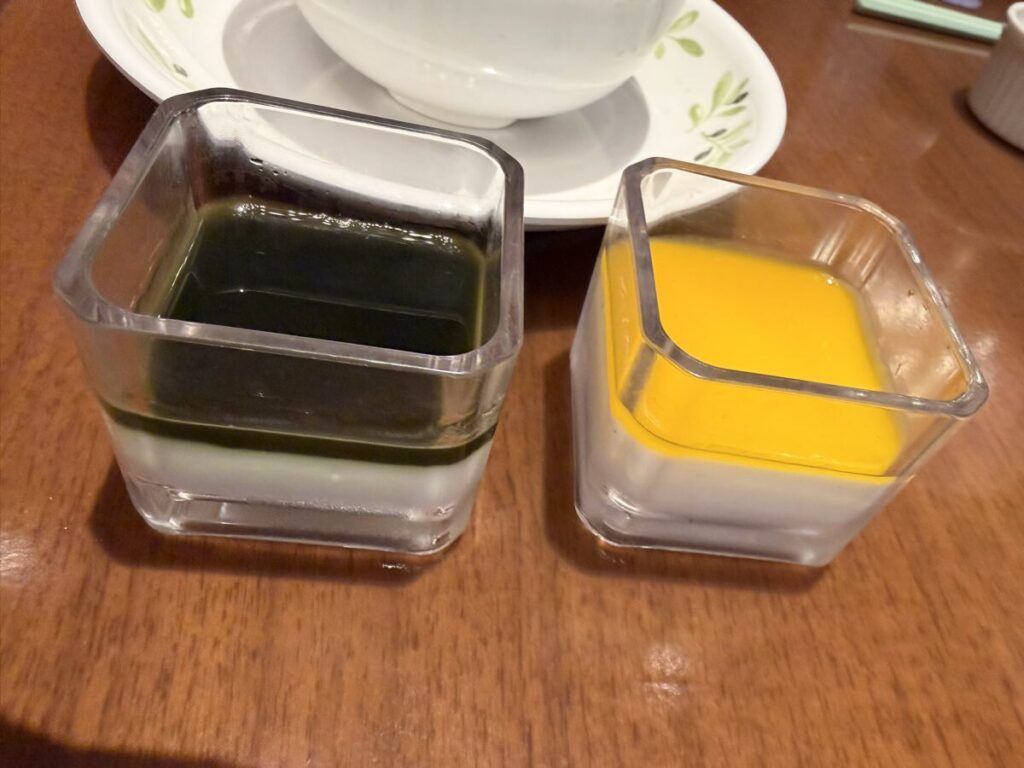 ファンタジースプリングスホテル 朝食デザート 抹茶・マンゴーパンナコッタ・和洋折衷スイーツ