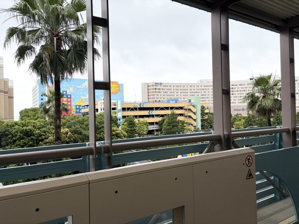 Bayside Station hotel cluster view — multiple family-friendly hotels within walking distance