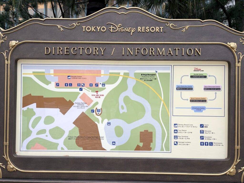 東京ディズニーリゾート パーク内マップ・ファンタジースプリングスホテルの位置確認用