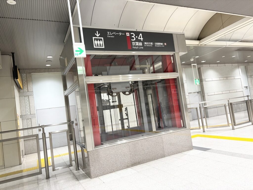 東京駅京葉線東口の3・4番エレベーター