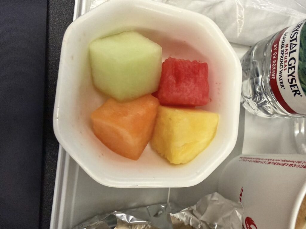 JAL機内食のフレッシュフルーツ盛り合わせ