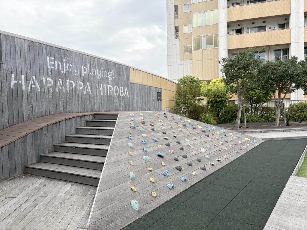 Namba Parks 9F Harappa-hiroba lawn area — wide open space for kids to run free